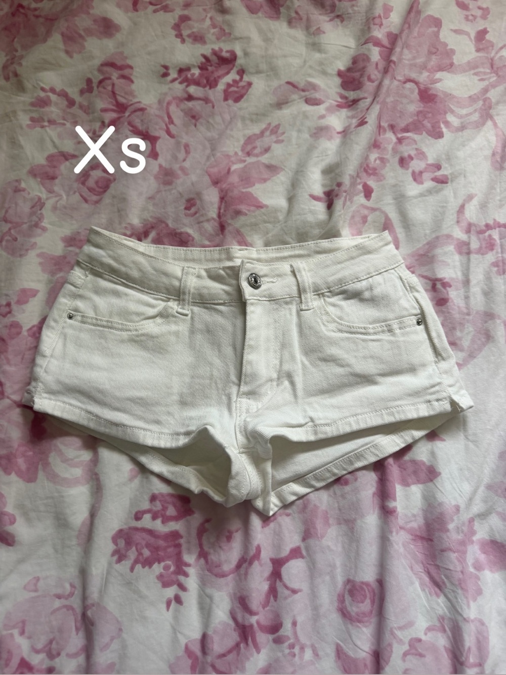 White Women's Denim Shorts - Size XS